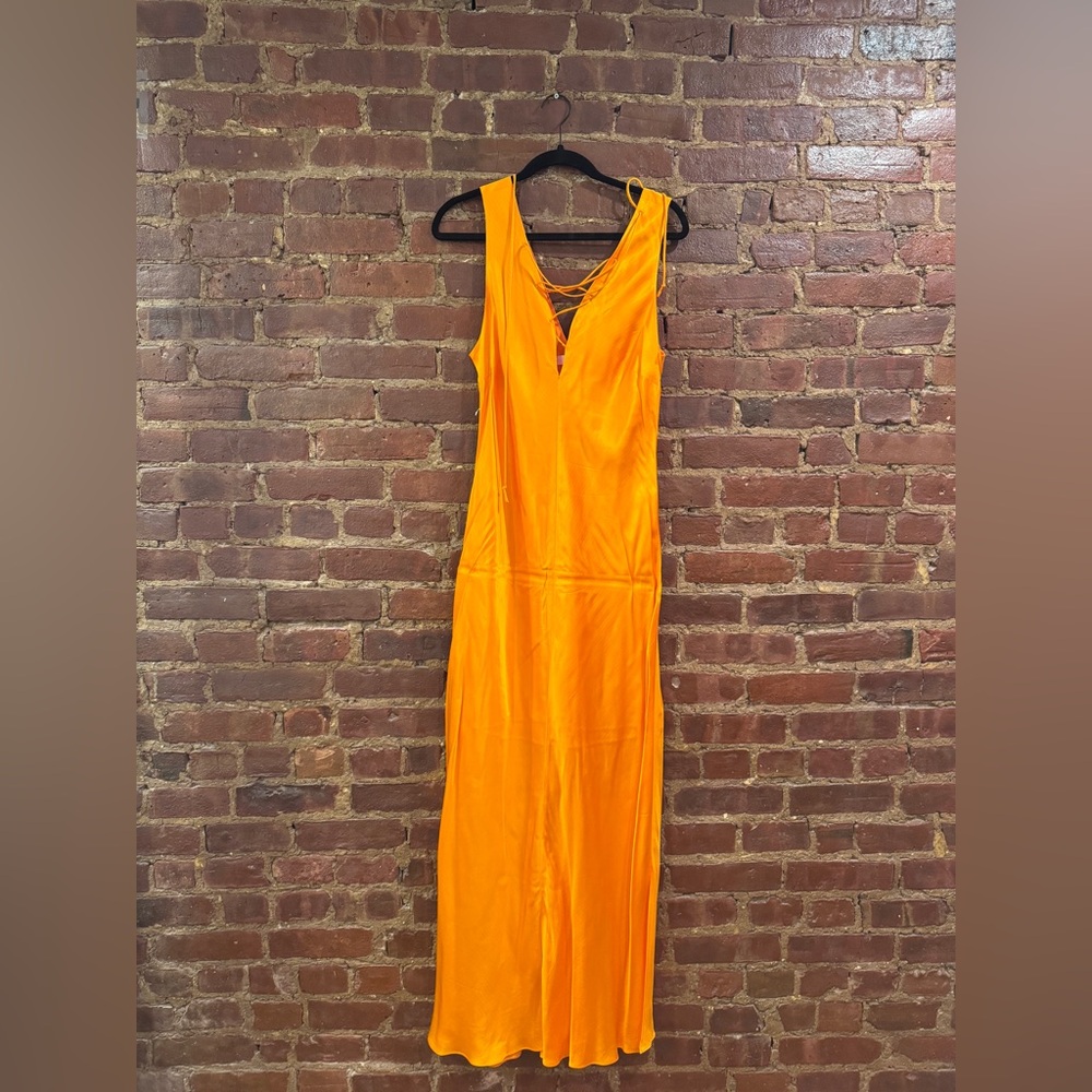 FRAME Elegant Orange Sleeveless Dress